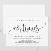 Het Feest Gaat Door, Trouw Elopement Feest Kaart (Voorkant / Achterkant)