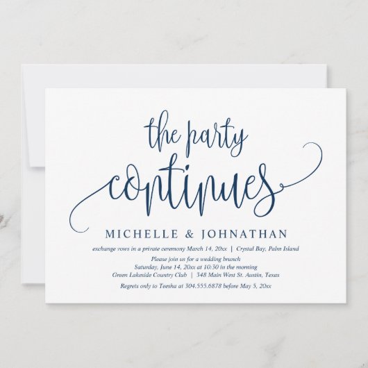 Het Feest Gaat Door, Trouw Elopement Feest Kaart (Voorkant)