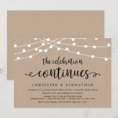 Het Feest Gaat Door, Trouw Elopement Feest Kaart (Voorkant / Achterkant)