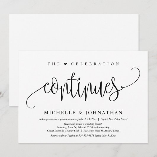 Het Feest Gaat Door, Trouwfeest met Vlucht Kaart (Voorkant / Achterkant)