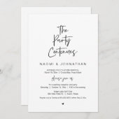 Het Feest Gaat Door, Zwart, Trouwuitnodiging voor  Kaart (Voorkant / Achterkant)