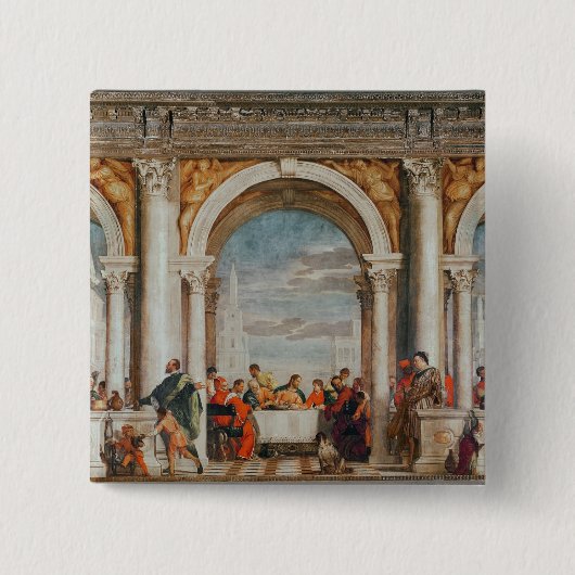 Het feest in het Huis van Levi Vierkante Button 5,1 Cm (Voorkant)