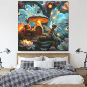 Het feest met de fee en de teddybeer canvas afdruk (Insitu (Slaapkamer))