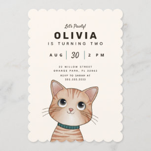 Het feest nodigt uit met een schattig klein katje kaart