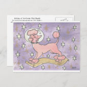 Het feest van de Cosmic Pink Poodle Feestdagenkaart (Voorkant / Achterkant)