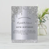 Het feest van de feestdag, zilveren glitter druist kaart (Staand voorkant)