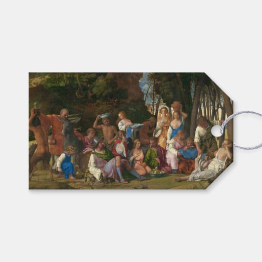 Het feest van de goden (door Giovanni Bellini) Cadeaulabel (Voorkant (Horizontaal))