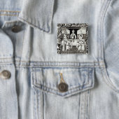 Het feest van de Grote Khan Vierkante Button 5,1 Cm (In situ)