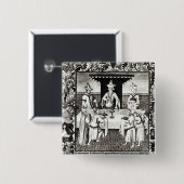 Het feest van de Grote Khan Vierkante Button 5,1 Cm (Voorkant /achterkant)