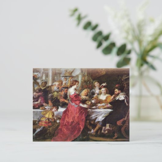 Het feest van de Herododes door Rubens Peter Paul Briefkaart (Staand voorkant)