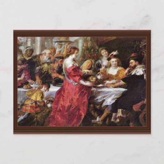 Het feest van de Herododes door Rubens Peter Paul Briefkaart (Voorkant)