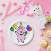 Het feest van de verjaardag met een schattig varke papieren bordje (Feest)