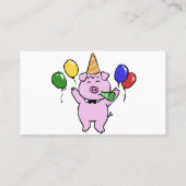 Het feest van de verjaardag met een schattig varke visitekaartje (Achterkant)