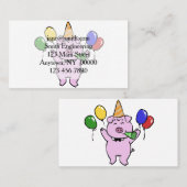 Het feest van de verjaardag met een schattig varke visitekaartje (Voorkant / Achterkant)