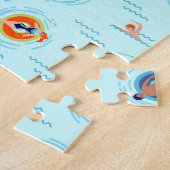 Het feest van de zomerpoel is leuk in de zon legpuzzel (Zijkant)