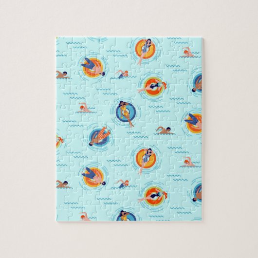 Het feest van de zomerpoel is leuk in de zon legpuzzel (Verticaal)