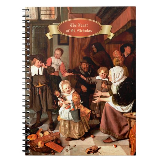 Het feest van Sint-Nicolaas. Fine Art CadeauNotiti Notitieboek (Voorkant)