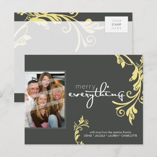 HET FEESTELIJKE BRIEFKAART VAN DE FOTO:: gewaagde (Voorkant / Achterkant)