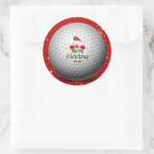 Het feestelijke kerstontwerp van de Golfers — het  Ronde Sticker (Tas)