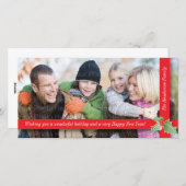 Het feestelijke Lint van de Hulst: Rood Feestdagenkaart (Voorkant / Achterkant)