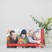 Het feestelijke Lint van de Hulst: Rood Feestdagenkaart (Staand voorkant)