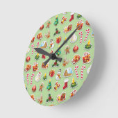 Het Feestelijke Patroon van kerst stickers Ronde Klok (Hoek)