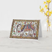 Het feestelijke Wenskaart van de Olifant Kaart (Gele Bloem)