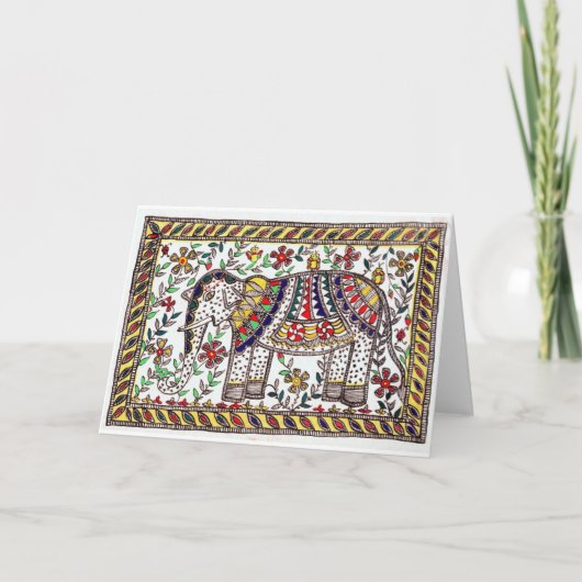 Het feestelijke Wenskaart van de Olifant Kaart (Voorkant)