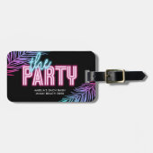 Het feestje Blauw & Roze Tropische Bach Bagagelabel (Voorkant horizontaal)