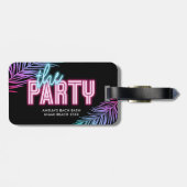 Het feestje Blauw & Roze Tropische Bach Bagagelabel (Achterkant horizontaal)