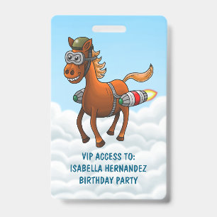 Het feestvlucht van de raketpony badge