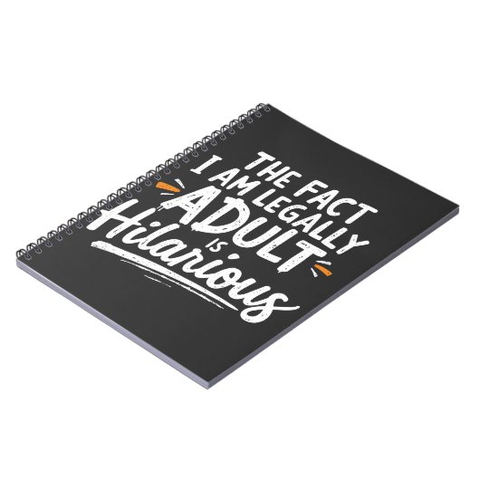 Het feit dat ik een volwassene ben, is hilarisch: notitieboek (Linkerzijde)