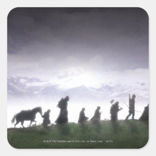 Het Fellowship van de Ring Vierkante Sticker