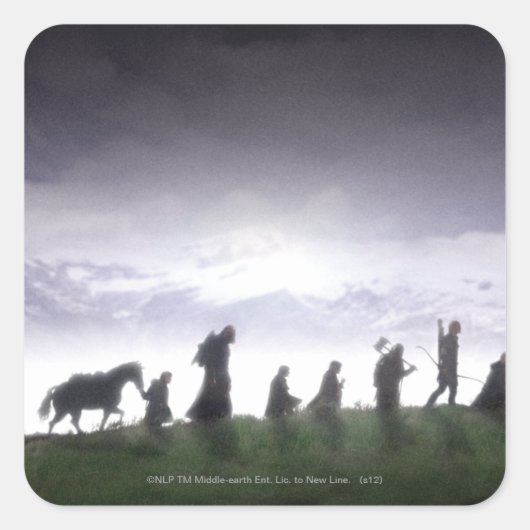 Het Fellowship van de Ring Vierkante Sticker (Voorkant)