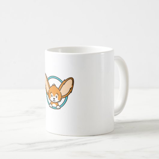 Het fennec vos embleem koffiemok (Voorkant rechts)