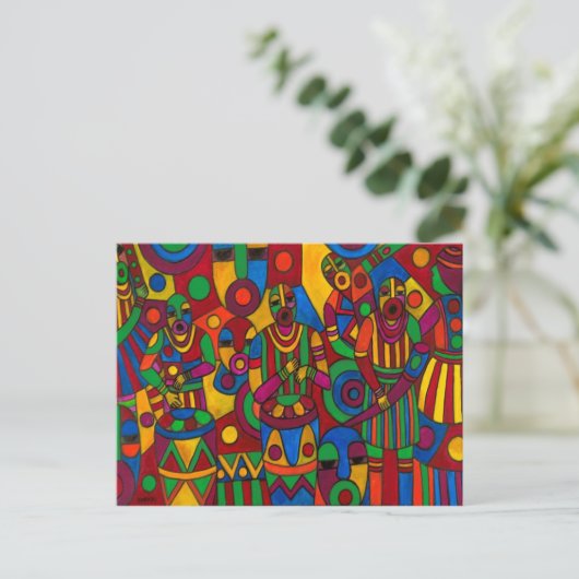 Het festival van Emeka. Briefkaart (Staand voorkant)