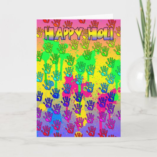Het Festival van Hai van Holi van het Gelukkige Kaart (Voorkant)