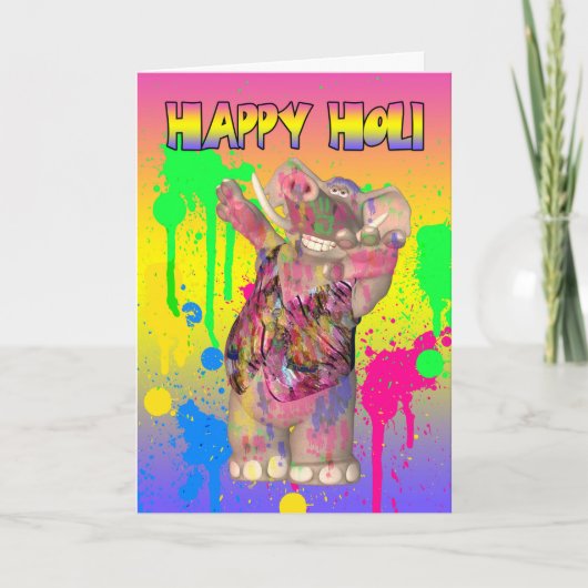 Het Festival van Hai van Holi van het Gelukkige Kaart (Voorkant)