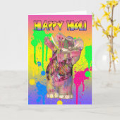 Het Festival van Hai van Holi van het Gelukkige Kaart (Gele Bloem)