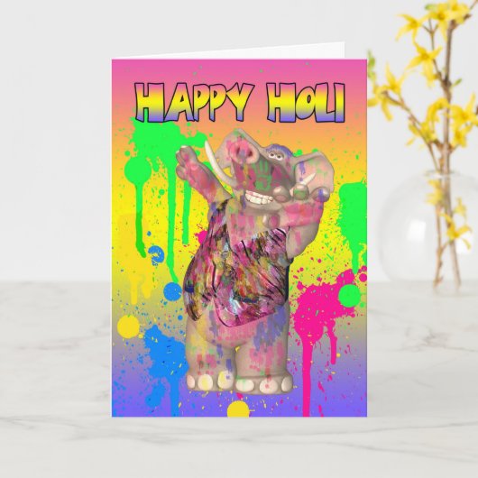 Het Festival van Hai van Holi van het Gelukkige Kaart (Gele Bloem)