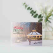 Het Festival van het ijs met gazebo en stadspark Feestdagenkaart (Staand voorkant)