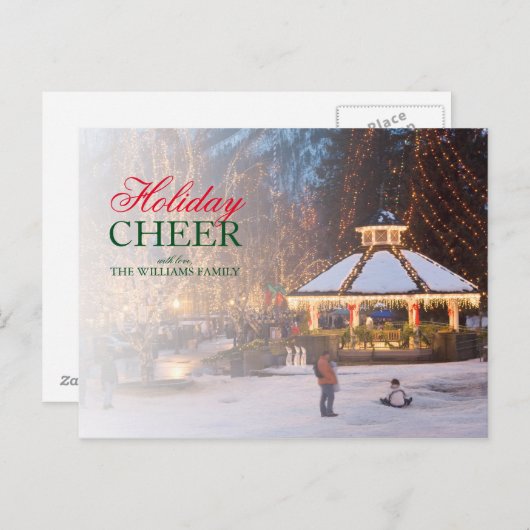 Het Festival van het ijs met gazebo en stadspark Feestdagenkaart (Voorkant / Achterkant)