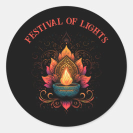 Het Festival van Lichten Diwali Hindu Viering Ronde Sticker