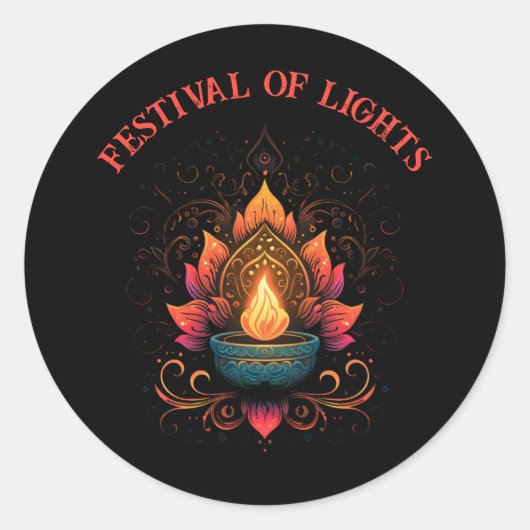 Het Festival van Lichten Diwali Hindu Viering Ronde Sticker (Voorkant)