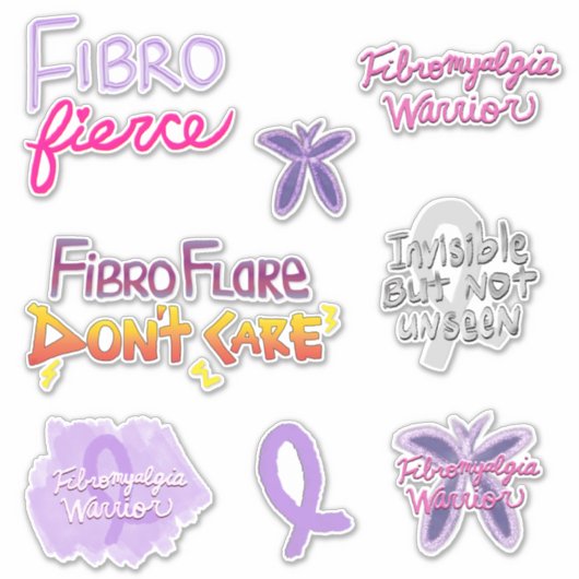 Het Fibromyalgia Warrior Variety Pack Sticker (Voorkant)