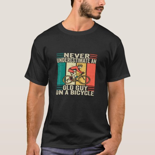 Het fietsen van grappigheid, onderschat nooit een  t-shirt (Voorkant)