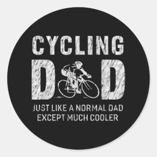 Het fietsen van pap schetsen voor vader die een ki ronde sticker