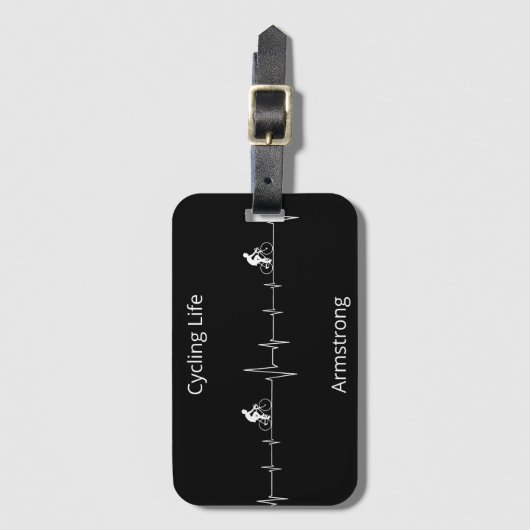 Het fietsleven, Aanpasbare Hartslag Bagagelabel (Voorkant (verticaal))