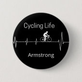 Het fietsleven, Aanpasbare Hartslag Ronde Button 5,7 Cm (Voorkant)
