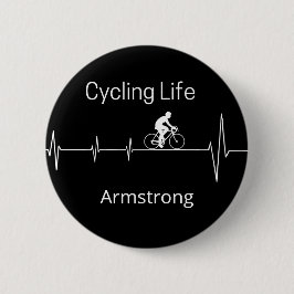 Het fietsleven, Aanpasbare Hartslag Ronde Button 5,7 Cm